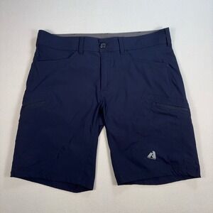 Eddie Bauer First Ascent 10" Shorts Men's 38 Navy Zip Cargo Hiking Outdoor 0650
